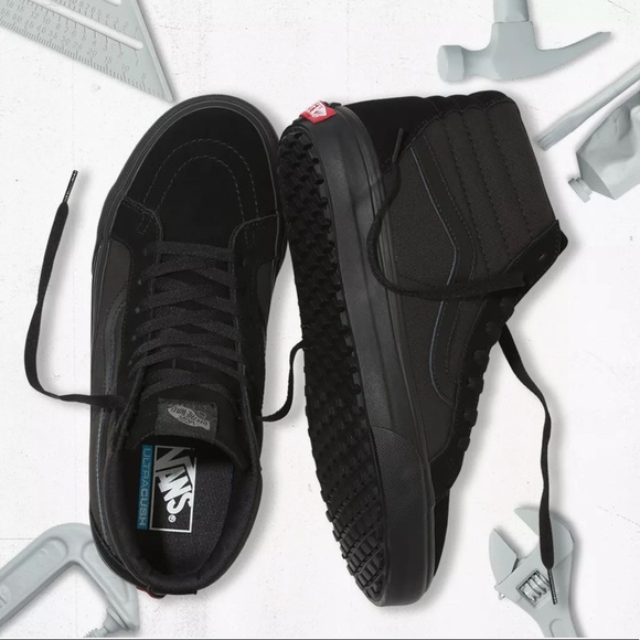 Vans high top non slip shoes Clearance